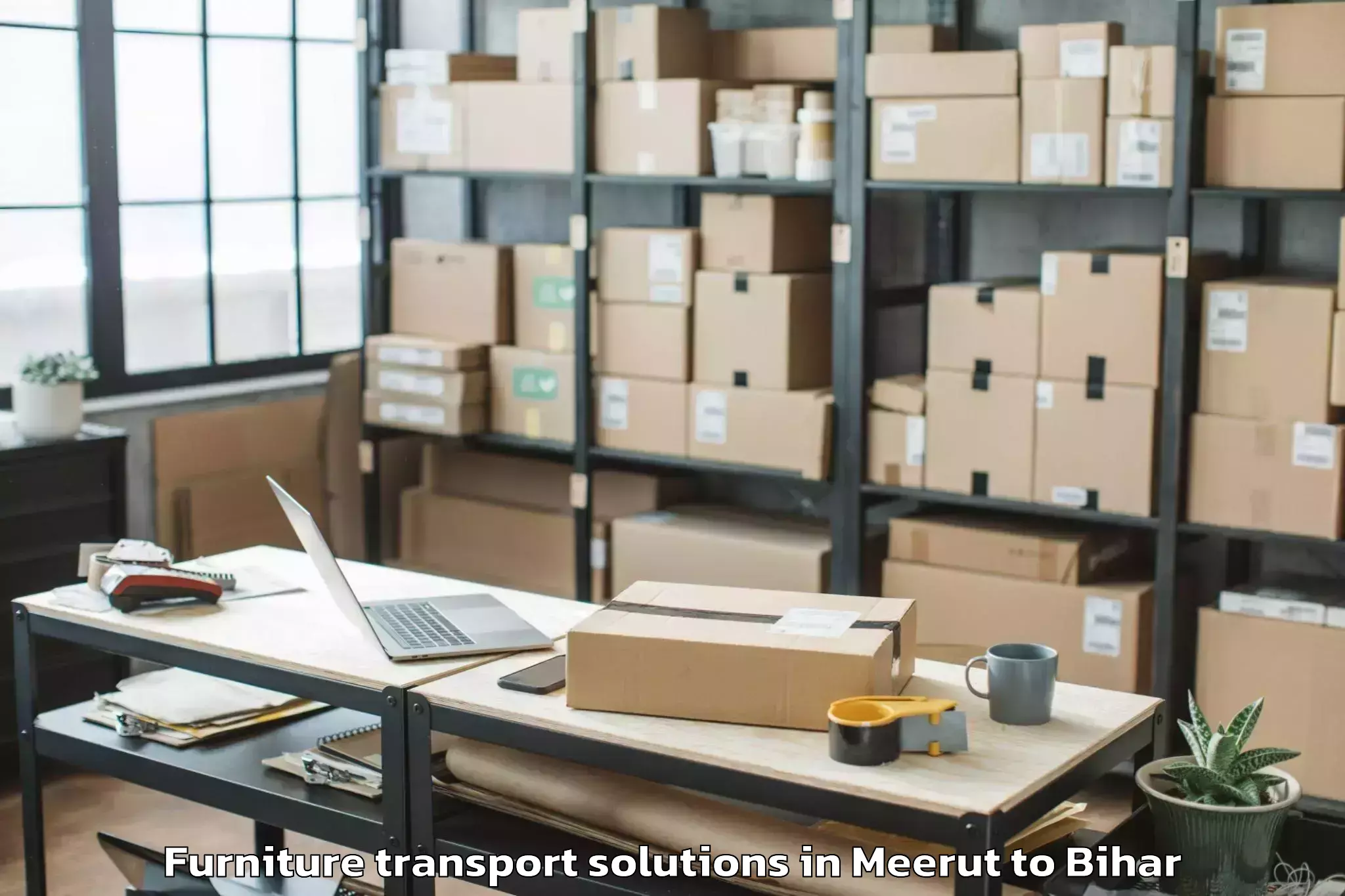 Book Meerut to Wazirganj Furniture Transport Solutions Online